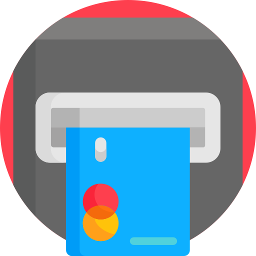 ATM inserting debit card icon