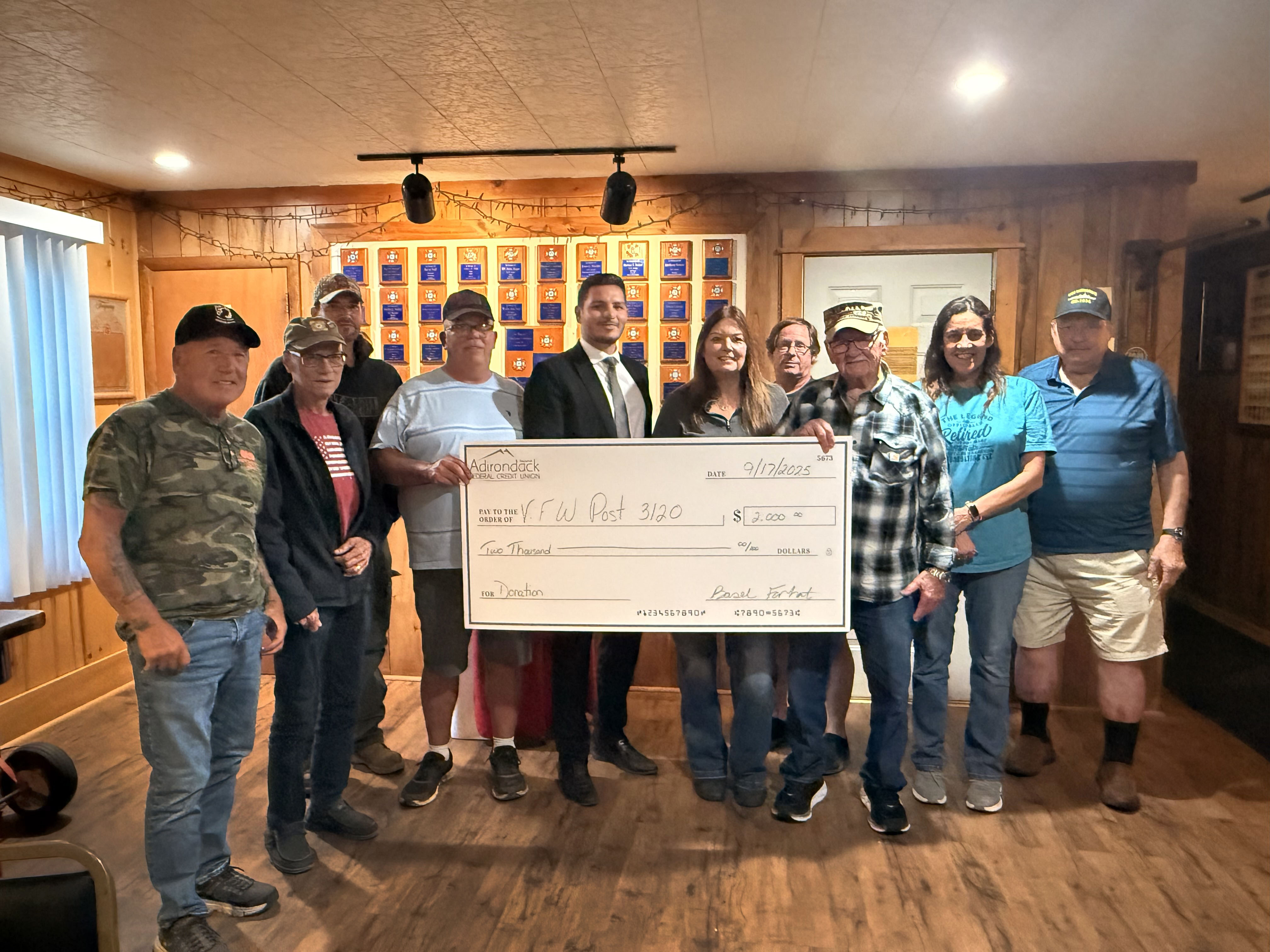 veterans receiving check