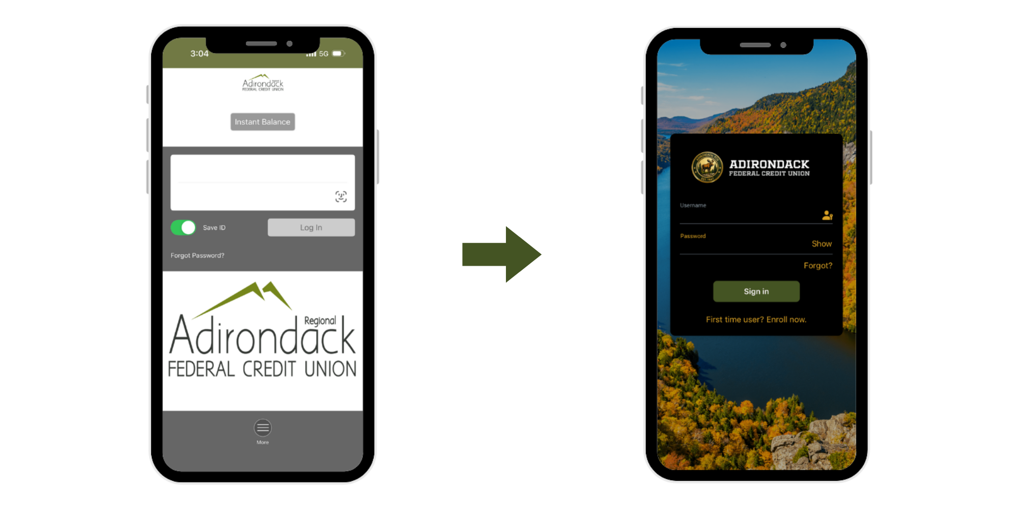old and new mobile app
