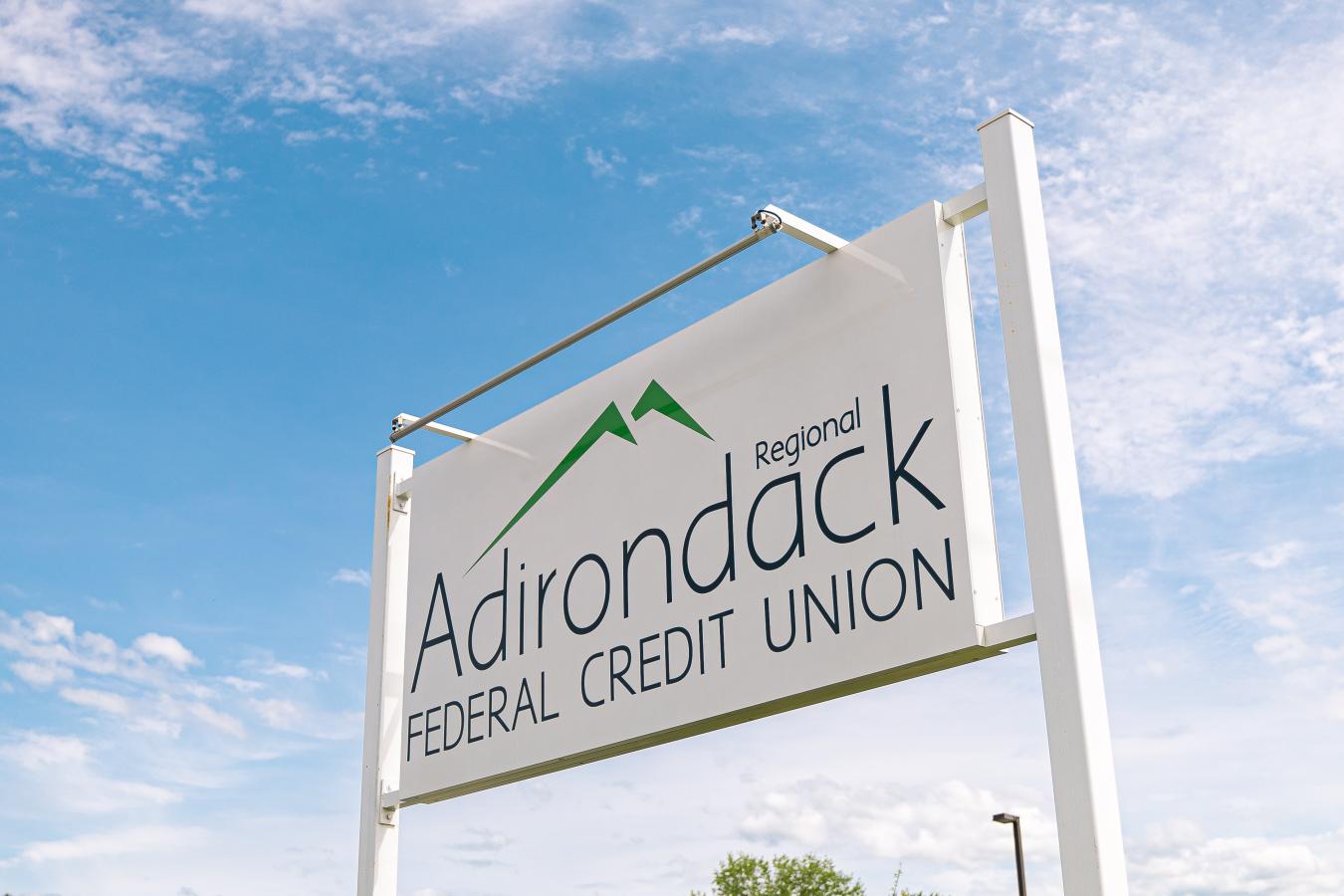 Adirondack Regional Federal Credit Union road sign