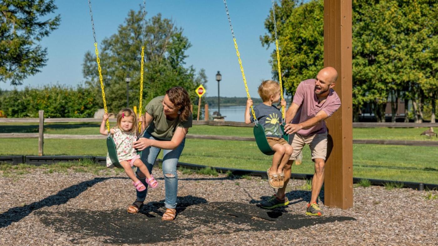 happy family at park