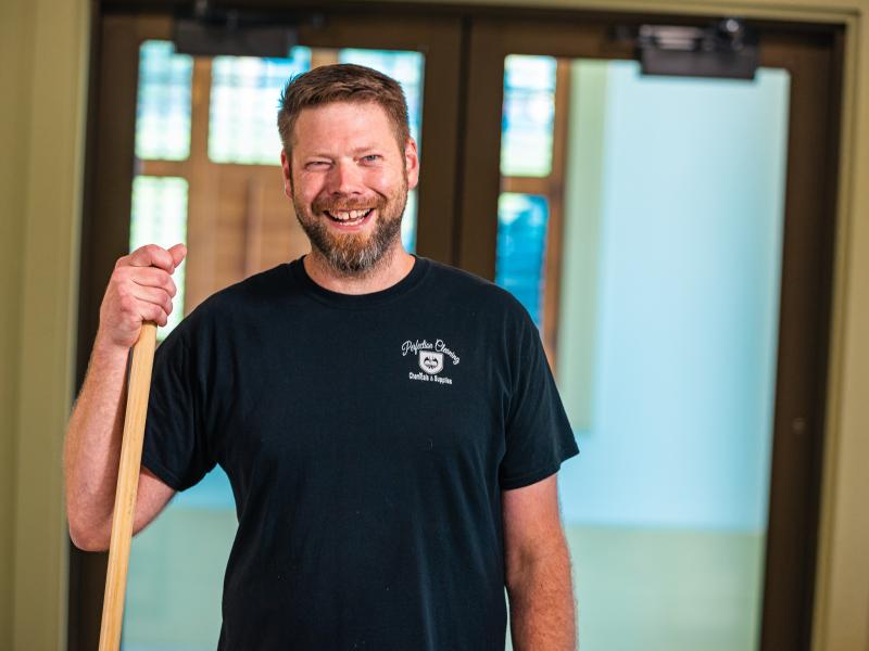 Ian Christensen, owner of Perfection Cleaning in Plattsburgh works with the Adirondack Regional Federal Credit Union for his business financing.