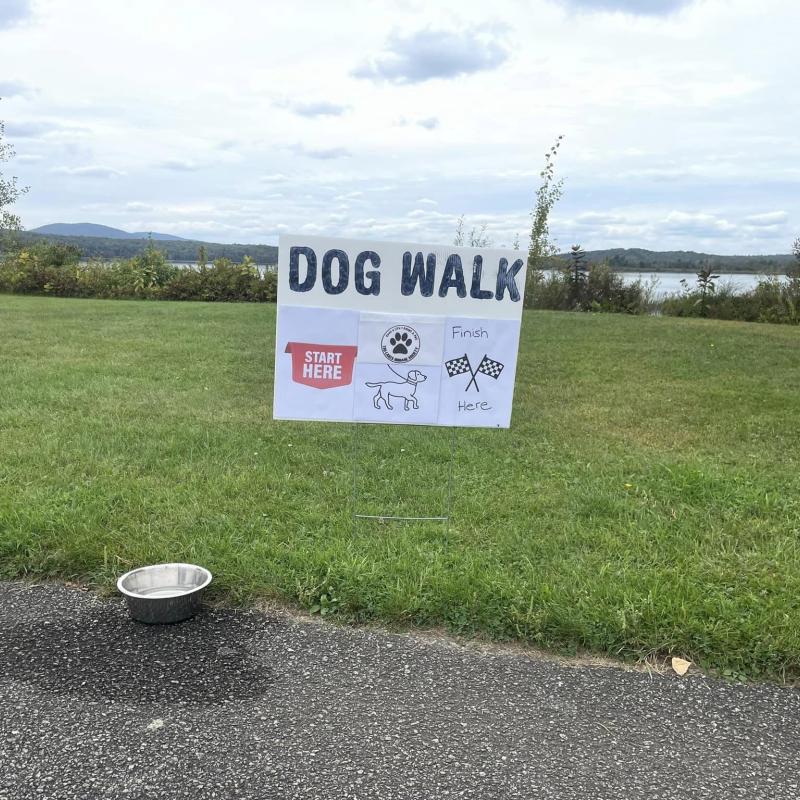 Sign for the Bark In the Park Dog Walk Event