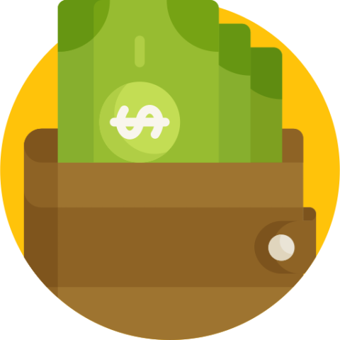 wallet with money icon