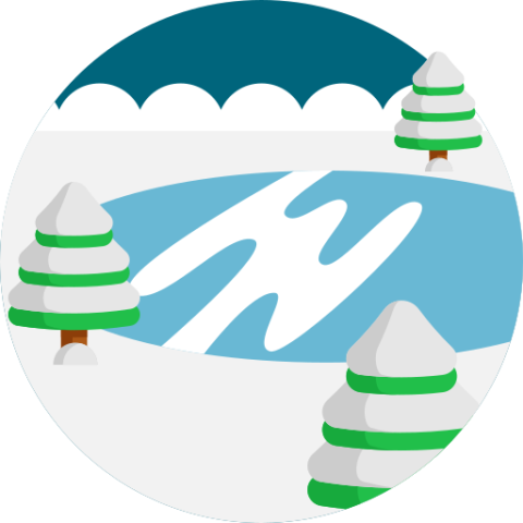 Snowy lake icon