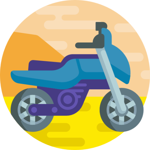 Blue motorcycle icon